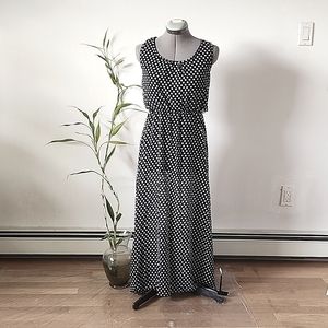 Black polka dot dress